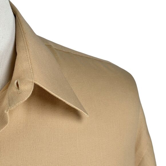 YVES SAINT LAURENT Dress Shirt Men’s Large 34-35 Tan Long Sleeve YSL - Picture 3 of 10